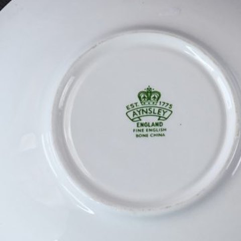 Later Aynsley mark with EST. 1775 and FINE ENGLISH BONE CHINA