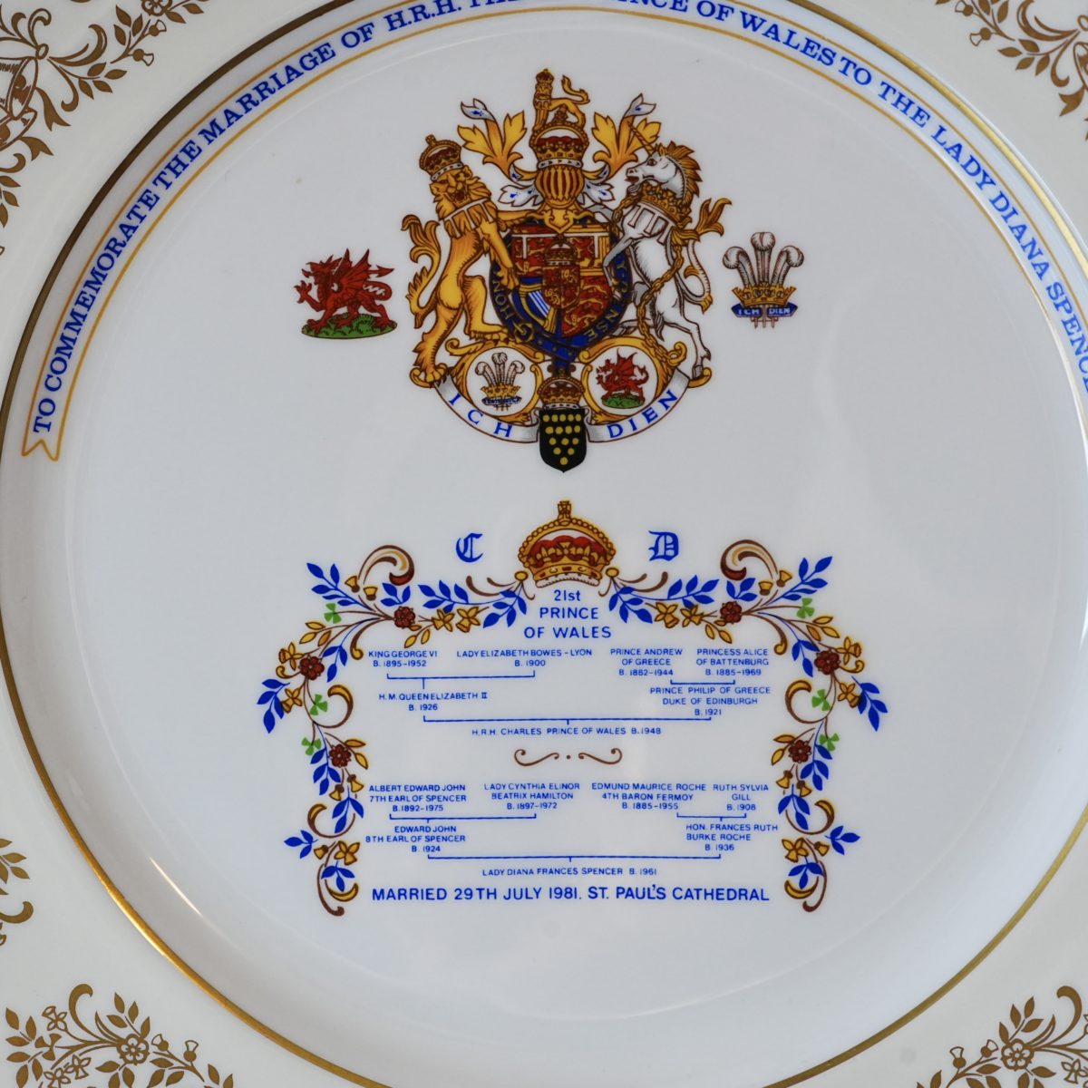 Vintage Aynsley Charles & Diana Royal Wedding Plate photo 2