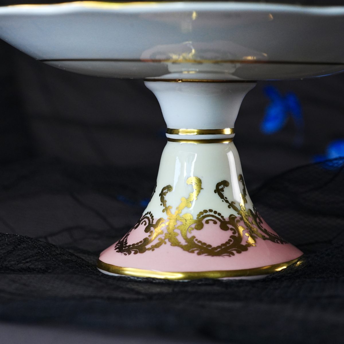 Vintage Aynsley Pink & Gold Footed Sweetmeat Compote photo 3