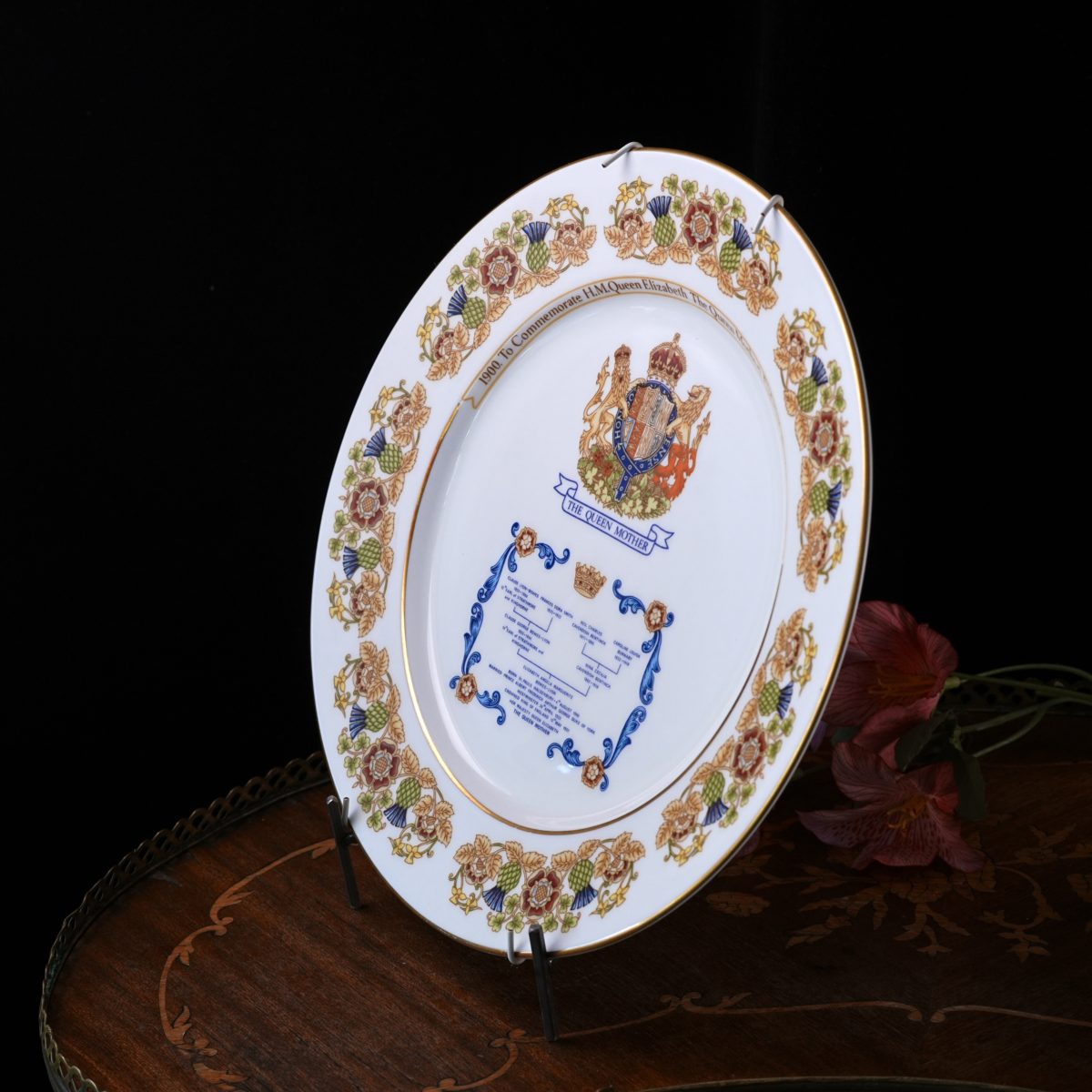 Vintage Aynsley Queen Mother 80th Birthday Plate photo 4