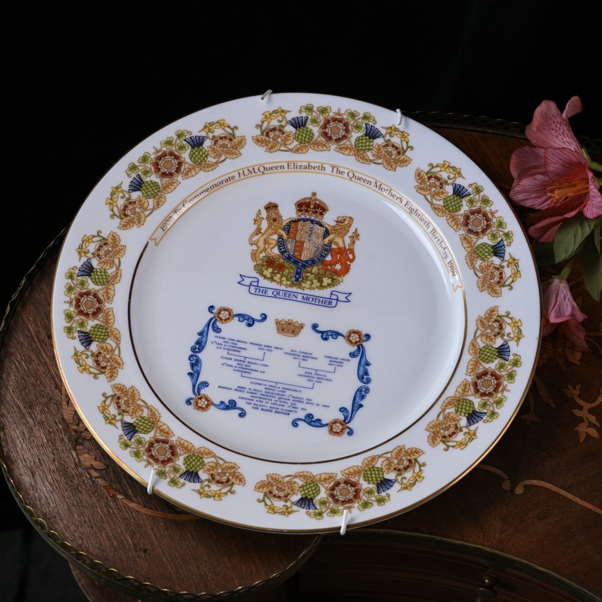 Vintage Aynsley Queen Mother 80th Birthday Plate photo 5