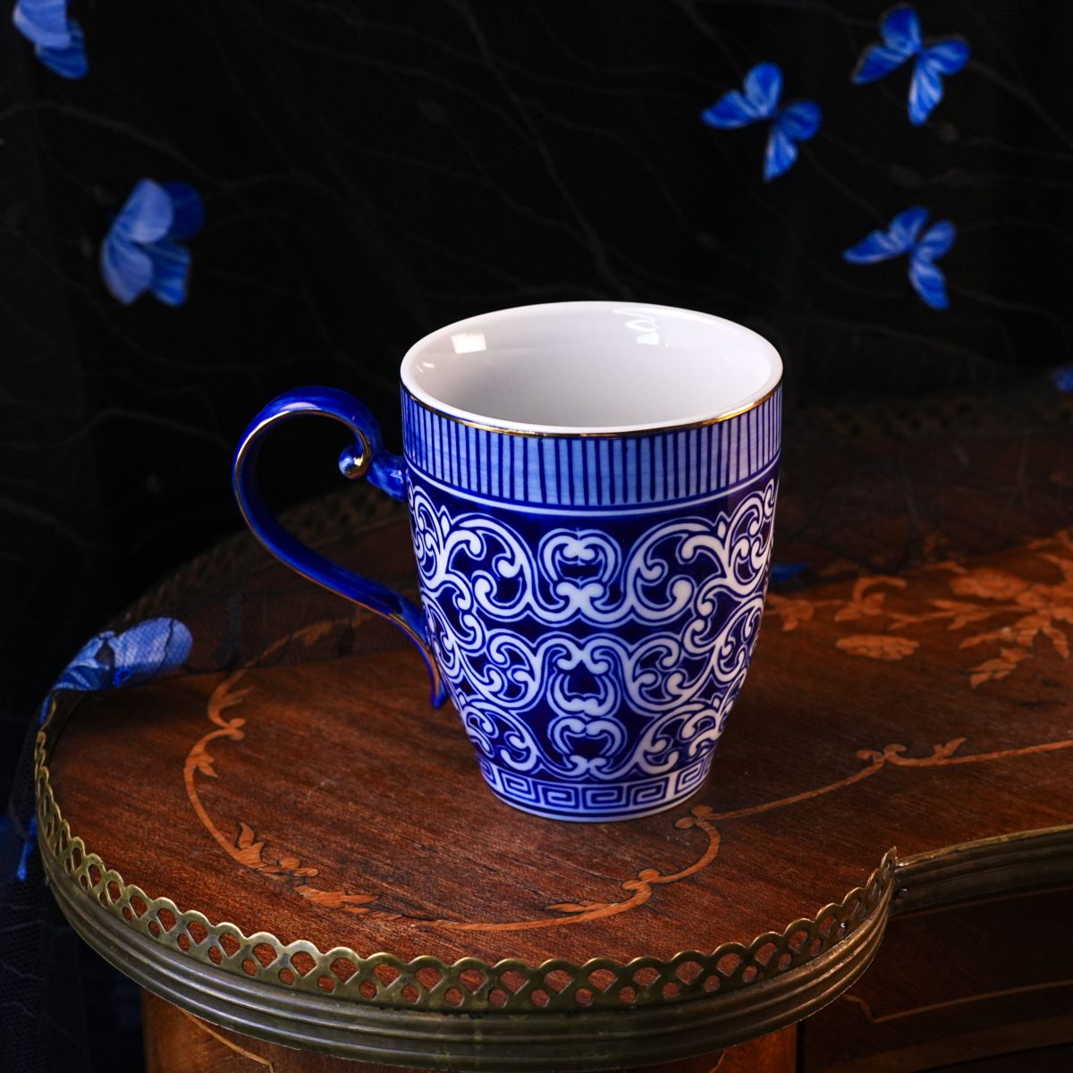 Vintage Bombay Company Cobalt Mug Set Of 2 photo 5