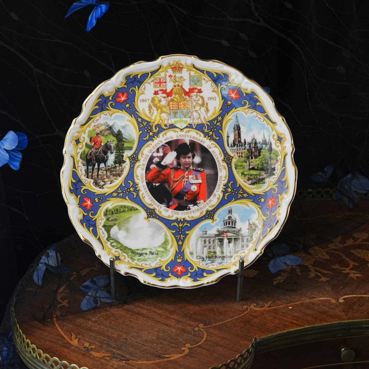 Canada 125th Confederation Plate Queens 40th Accession
