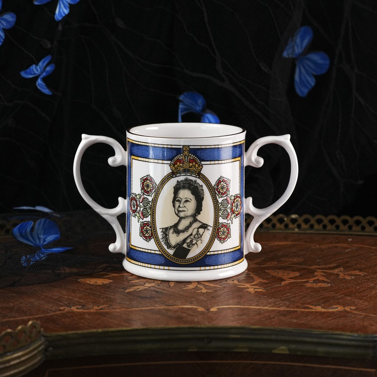 Caverswall Queen Mother 90th Birthday Loving Cup