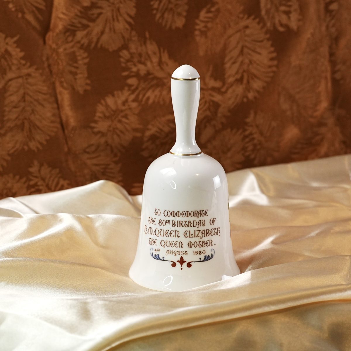Vintage Crown Staffordshire Queen Mother Bone China Bell photo 3