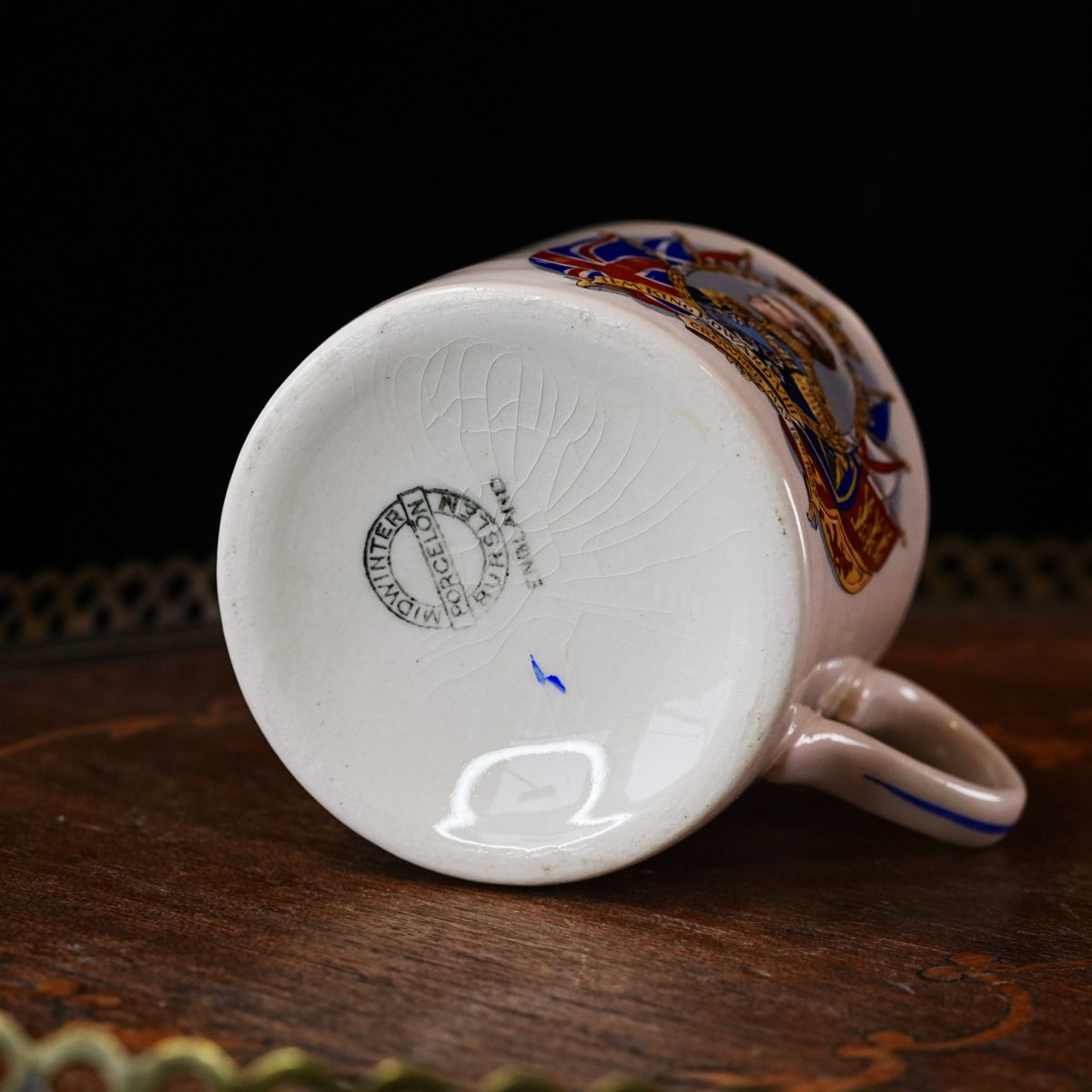Maker's mark on the base of Antique Edward VIII Coronation Mug 1937