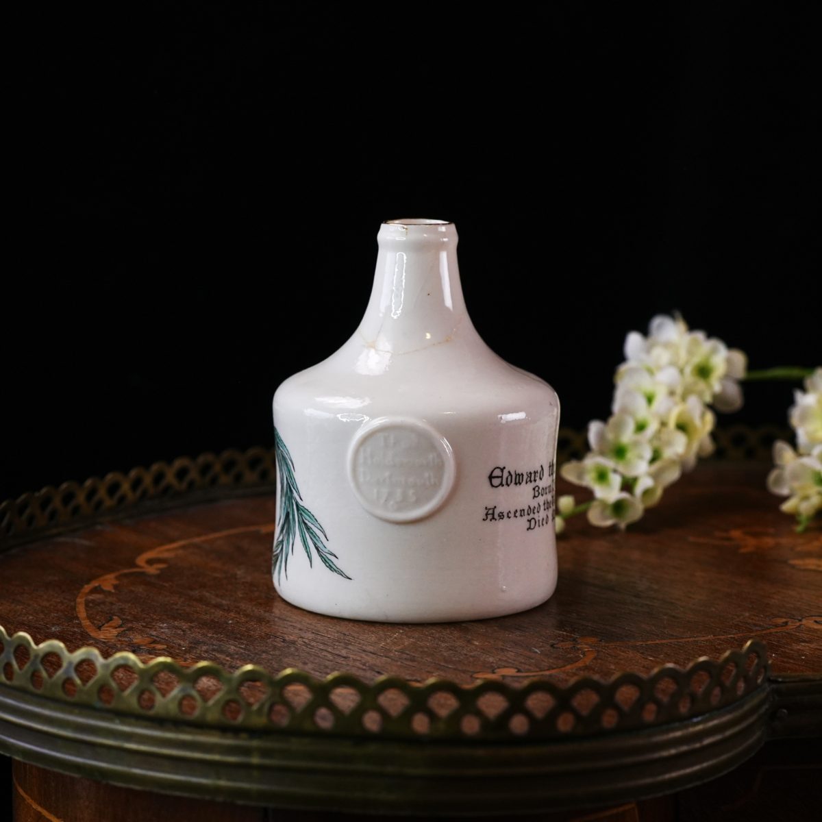 AS IS Antique W.H. Goss Edward VII Memorial Sack Bottle photo 2