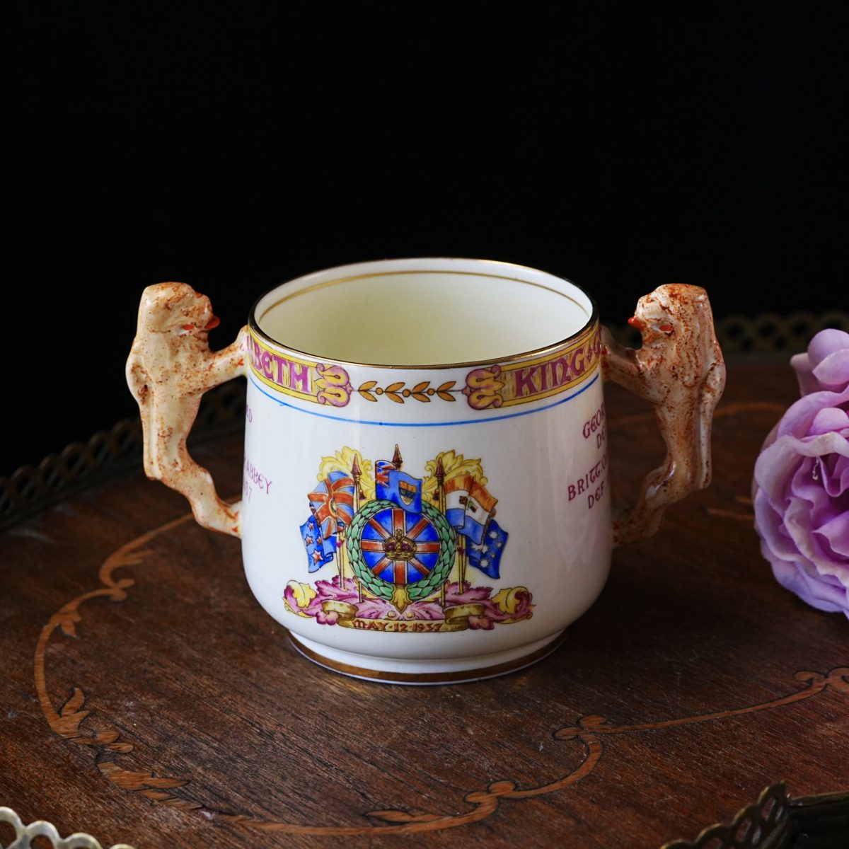 Antique Paragon George VI & Queen Elizabeth Coronation Loving Cup photo 4
