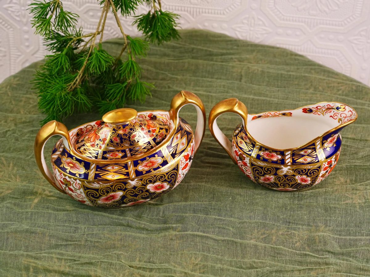 Antique Paragon Imari Sugar Bowl & Creamer Set photo 2