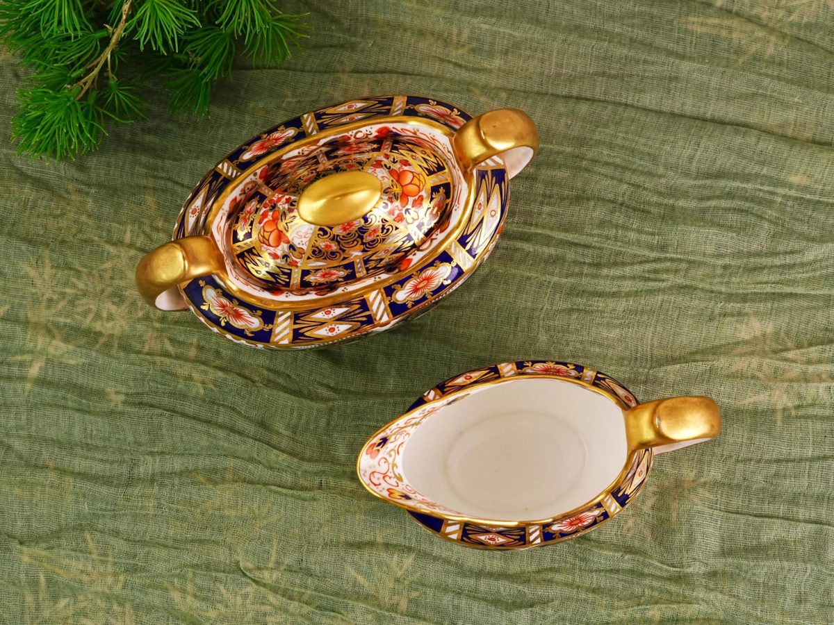 Antique Paragon Imari Sugar Bowl & Creamer Set photo 3