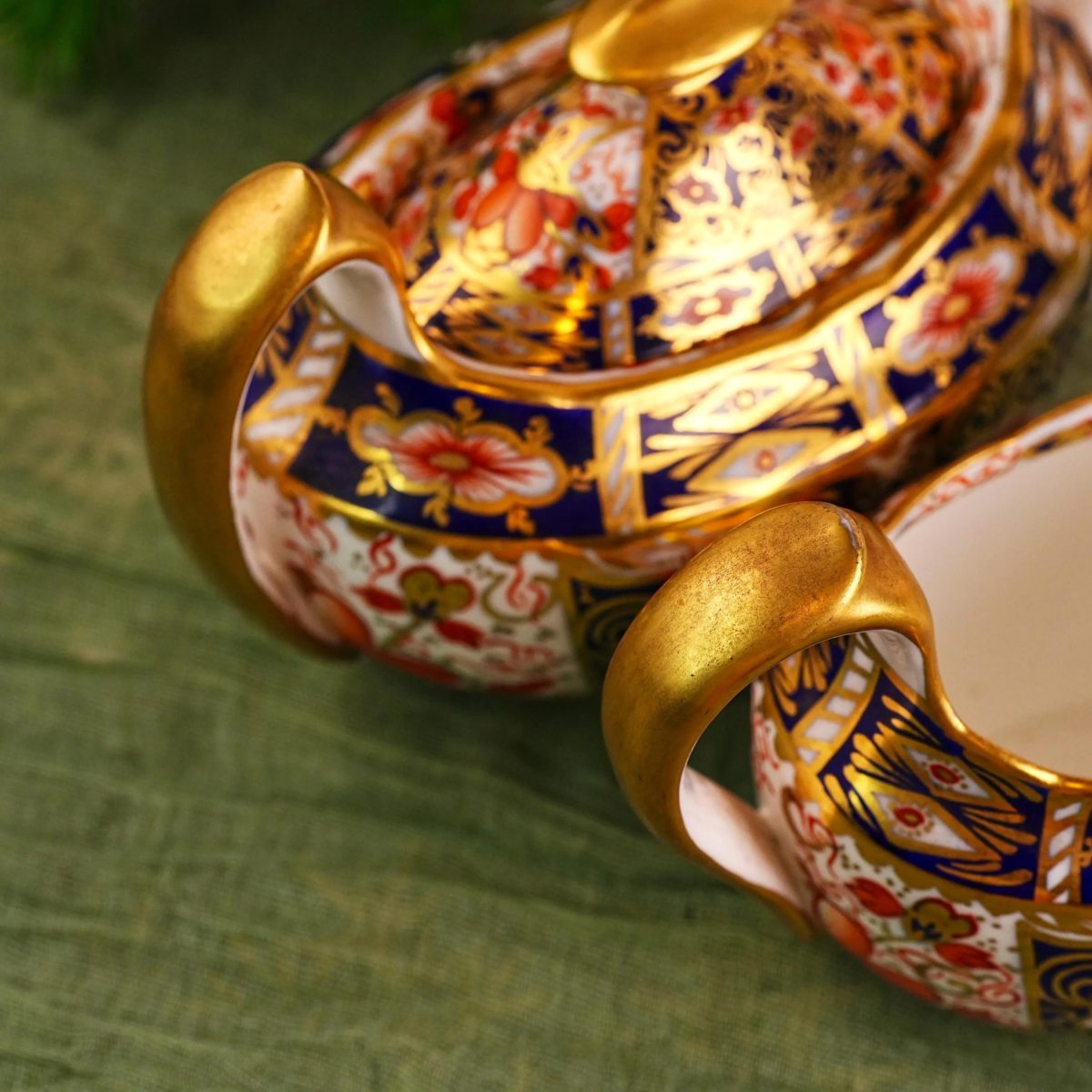 Antique Paragon Imari Sugar Bowl & Creamer Set photo 4