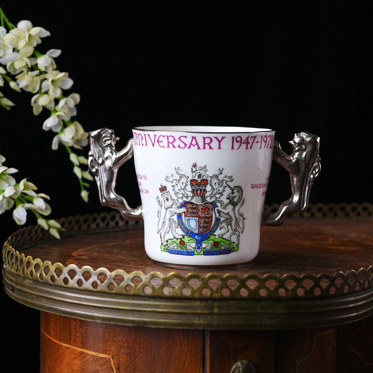 Vintage Paragon Silver Wedding Loving Cup photo 5