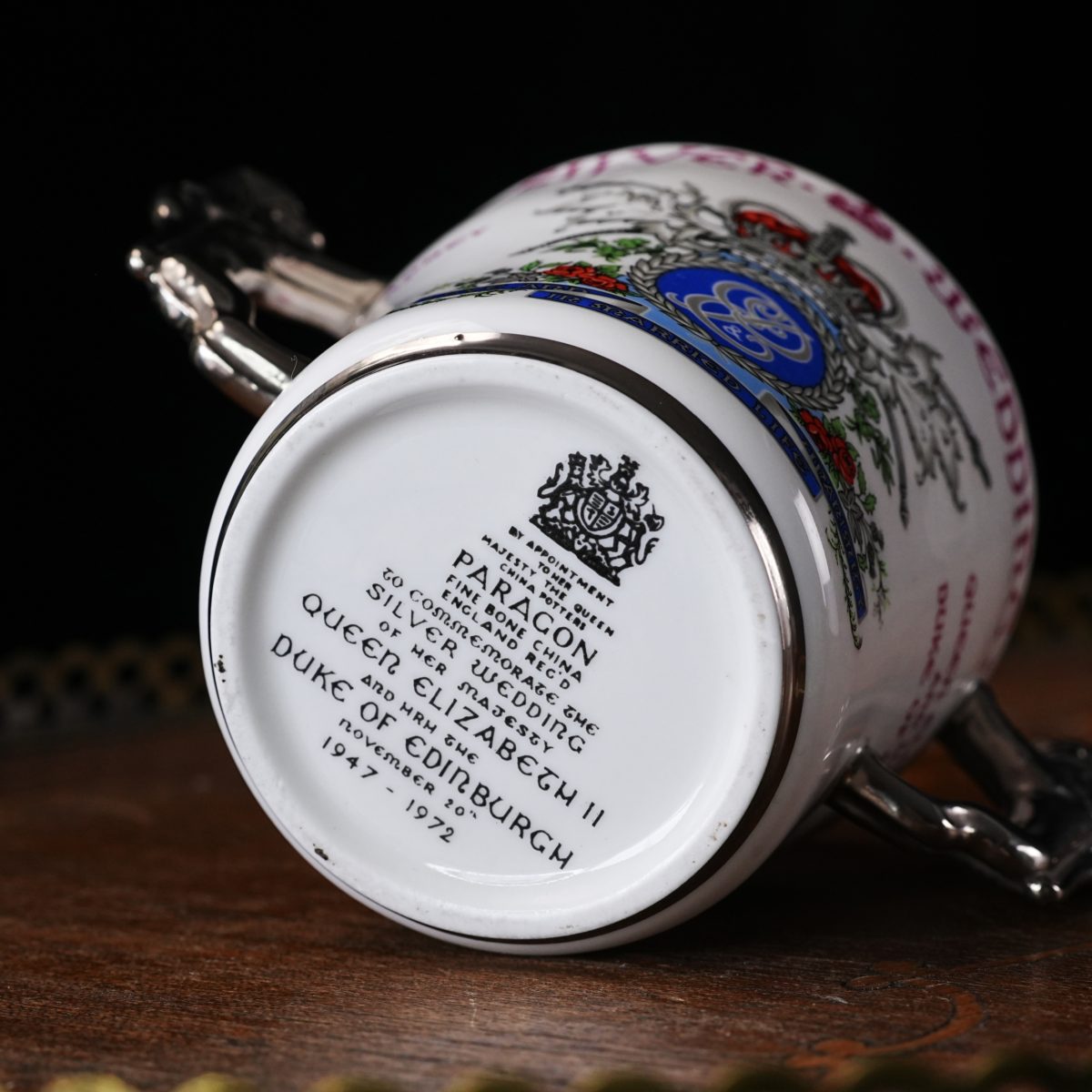 Maker's mark on the base of Vintage Paragon Silver Wedding Loving Cup