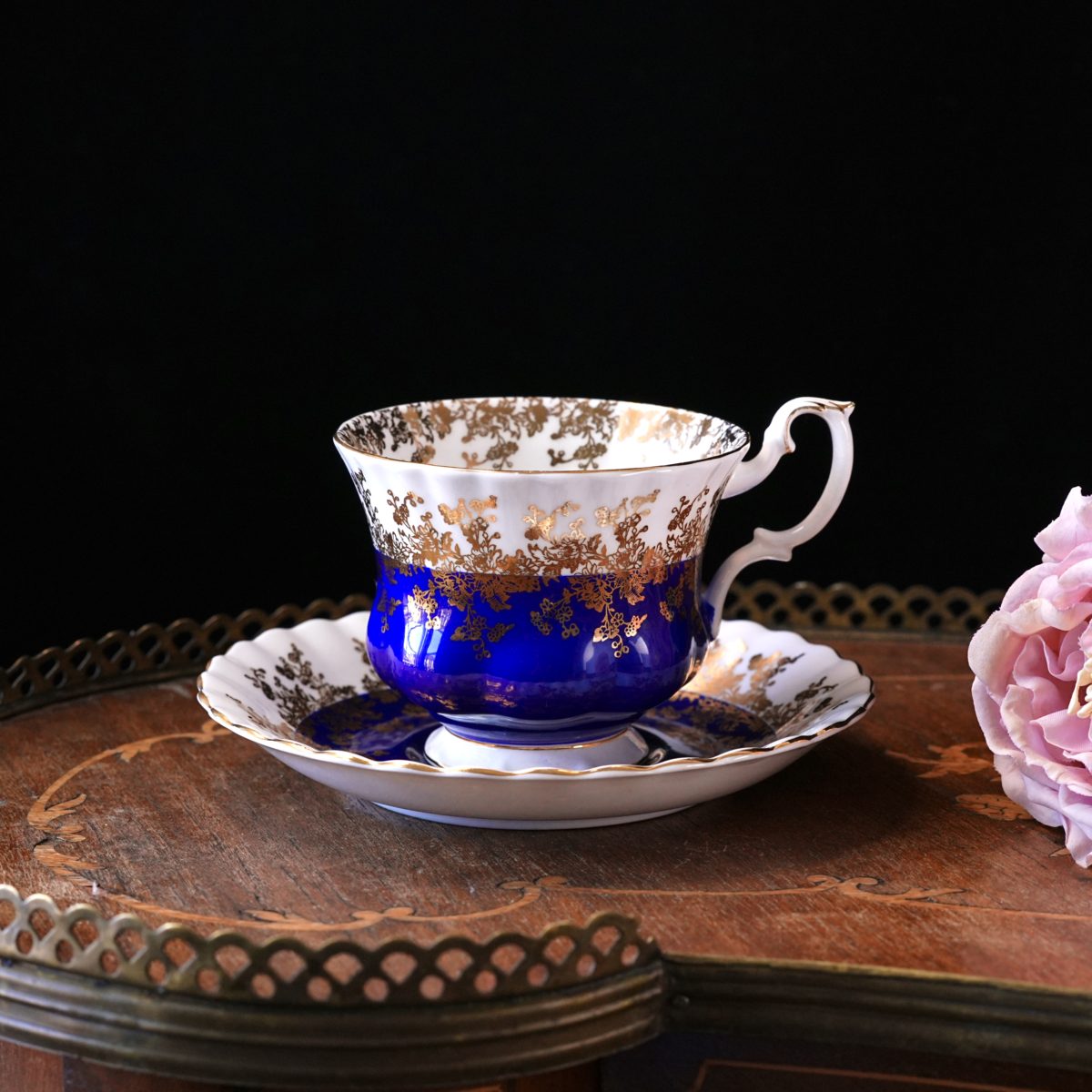 Royal Albert Cobalt Blue & Gold Teacup & Saucer