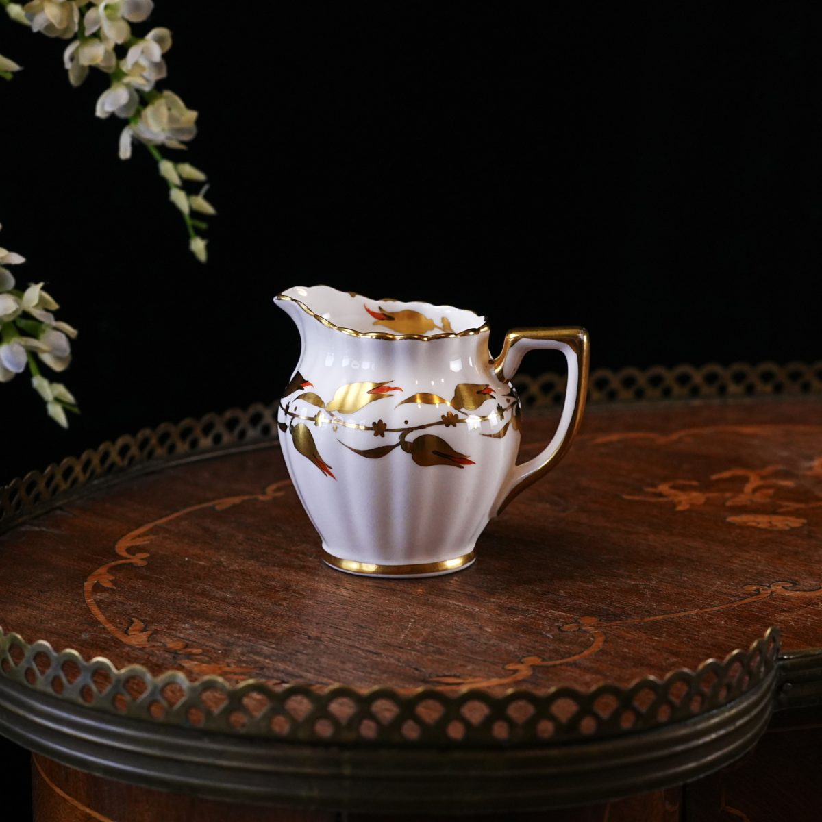Royal Chelsea gold-leaf vine creamer, pattern 3483 A
