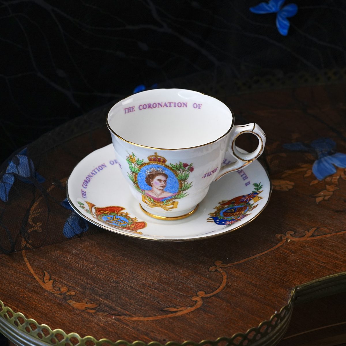 Royal Stafford Queen Elizabeth II Coronation Teacup Saucer
