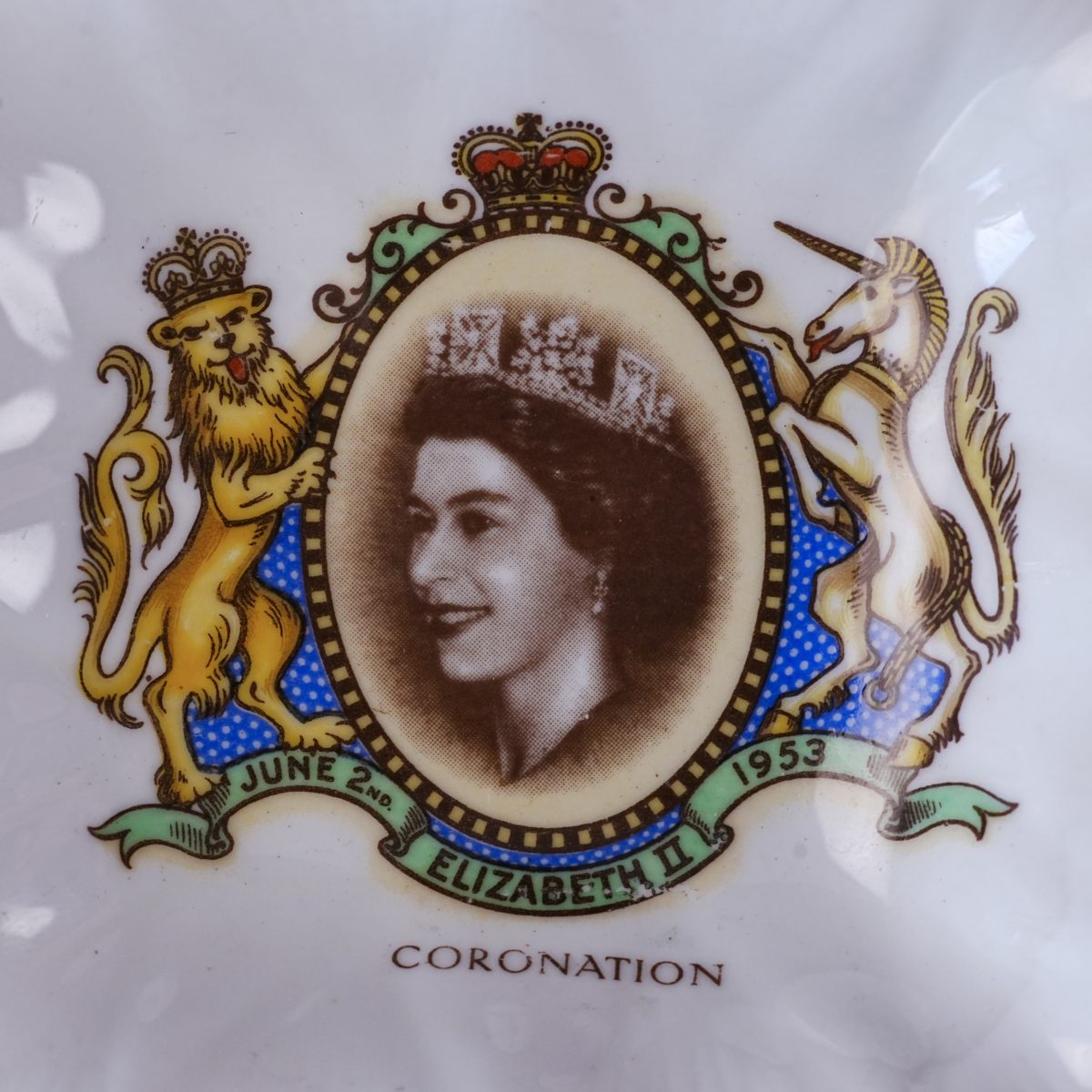 Vintage Shelley Bone China Queen Elizabeth II Coronation Dish photo 5