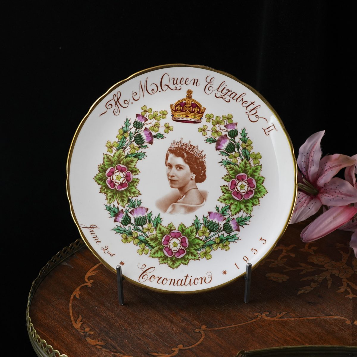 Tuscan Bone China Queen Elizabeth II Coronation Plate