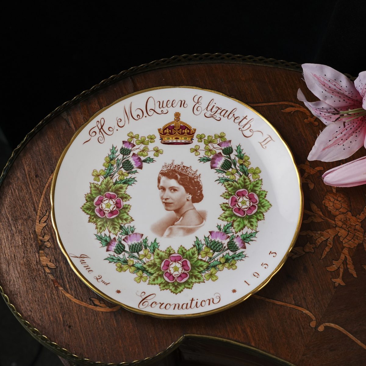 Vintage Tuscan Bone China Queen Elizabeth II Coronation Plate photo 5