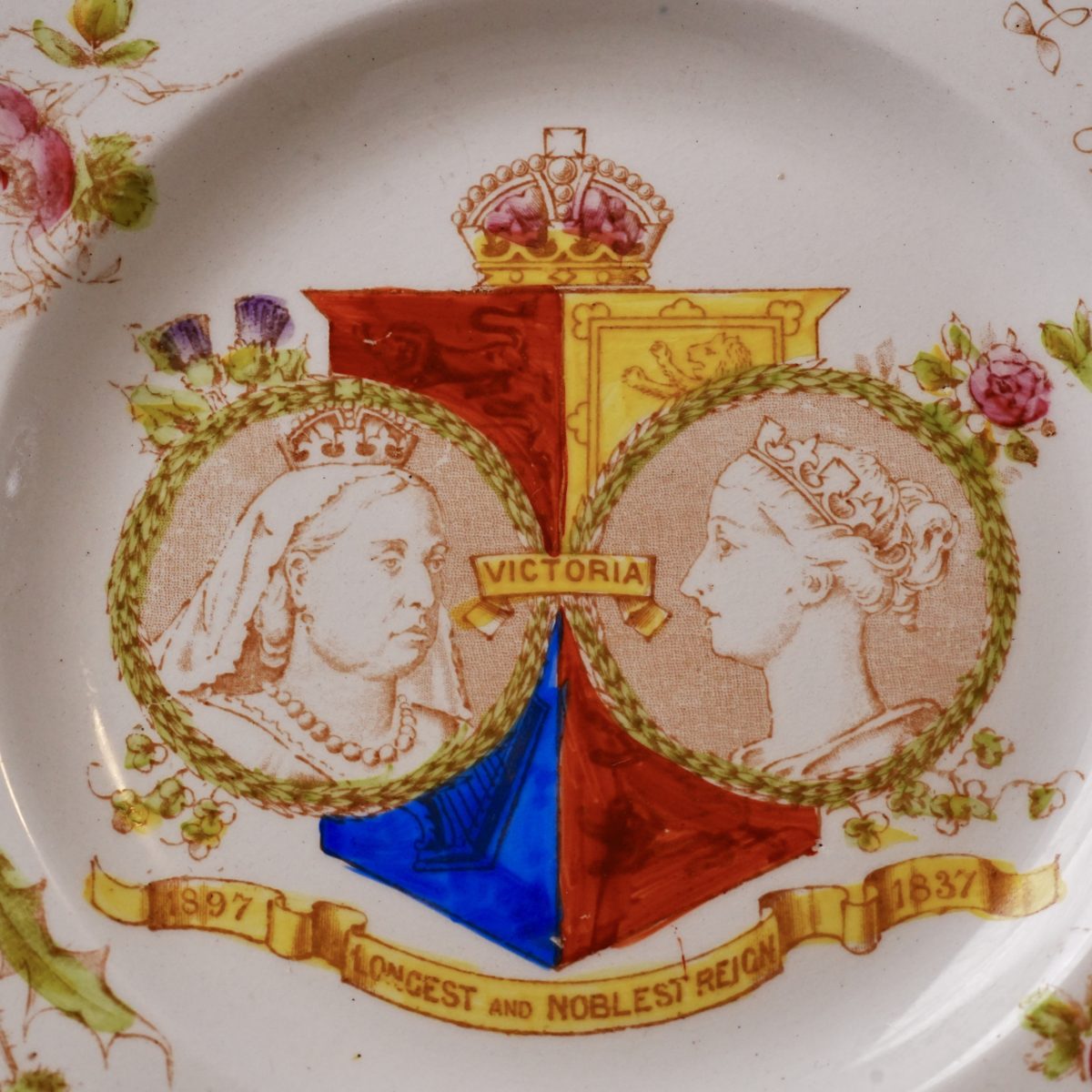Antique Allertons Queen Victoria Diamond Jubilee Plate photo 2