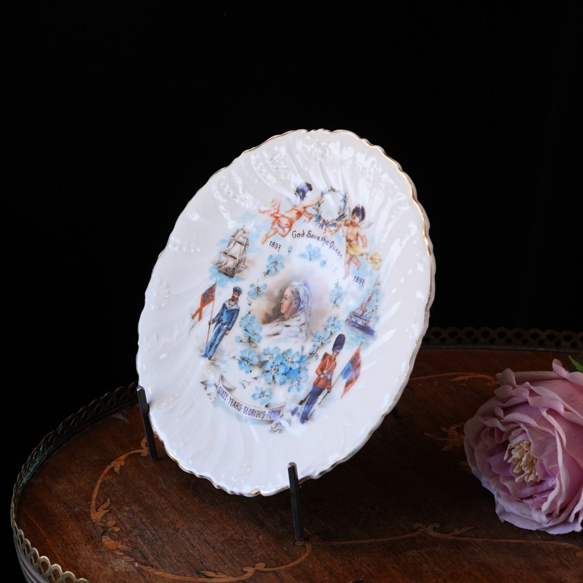 Antique Queen Victoria Diamond Jubilee Commemorative Plate photo 2