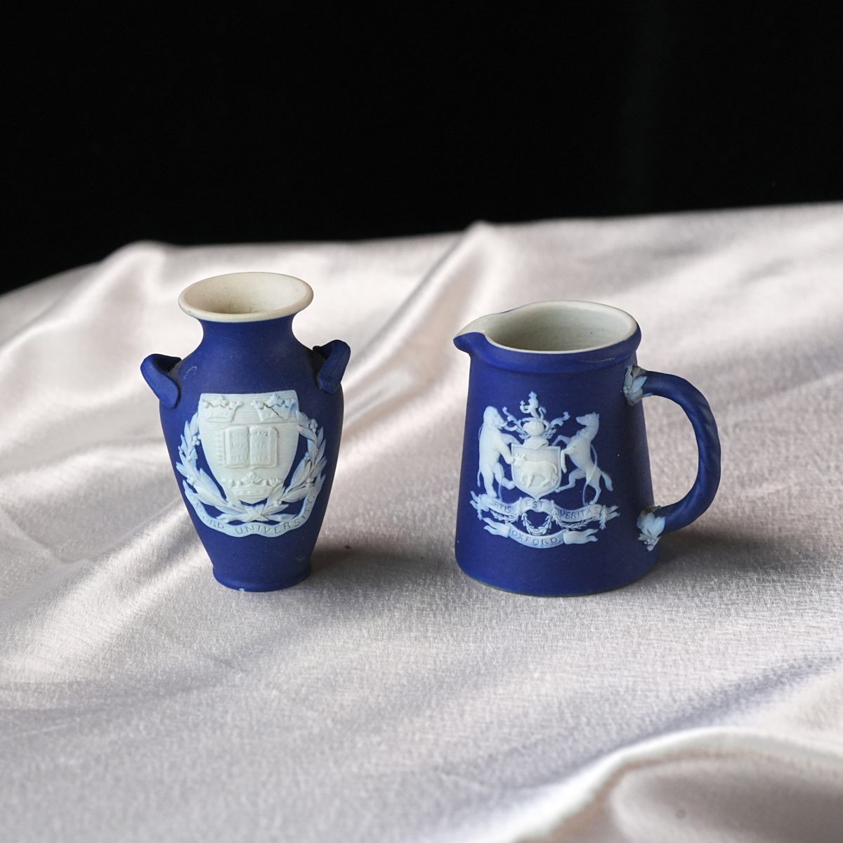 Wedgwood Dark Blue Jasperware Oxford Pair