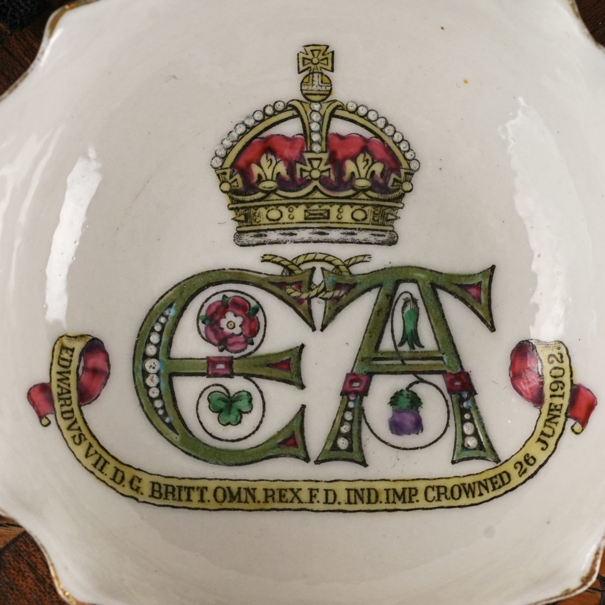 Antique WH Goss Edward VII Coronation Dish photo 4